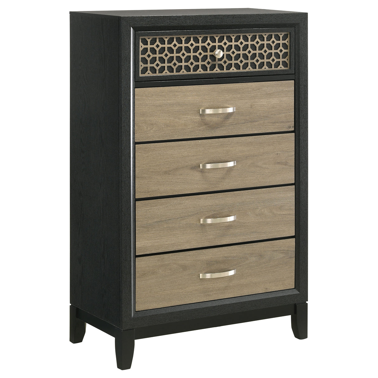 Chest - Valencia 5-drawer Chest Light Brown and Black