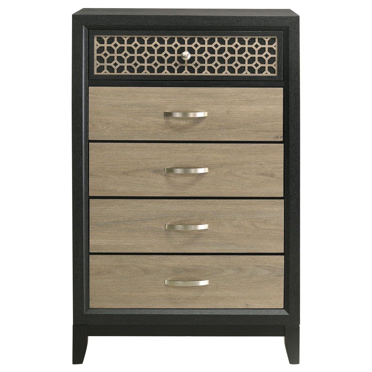 Chest - Valencia 5-drawer Chest Light Brown and Black