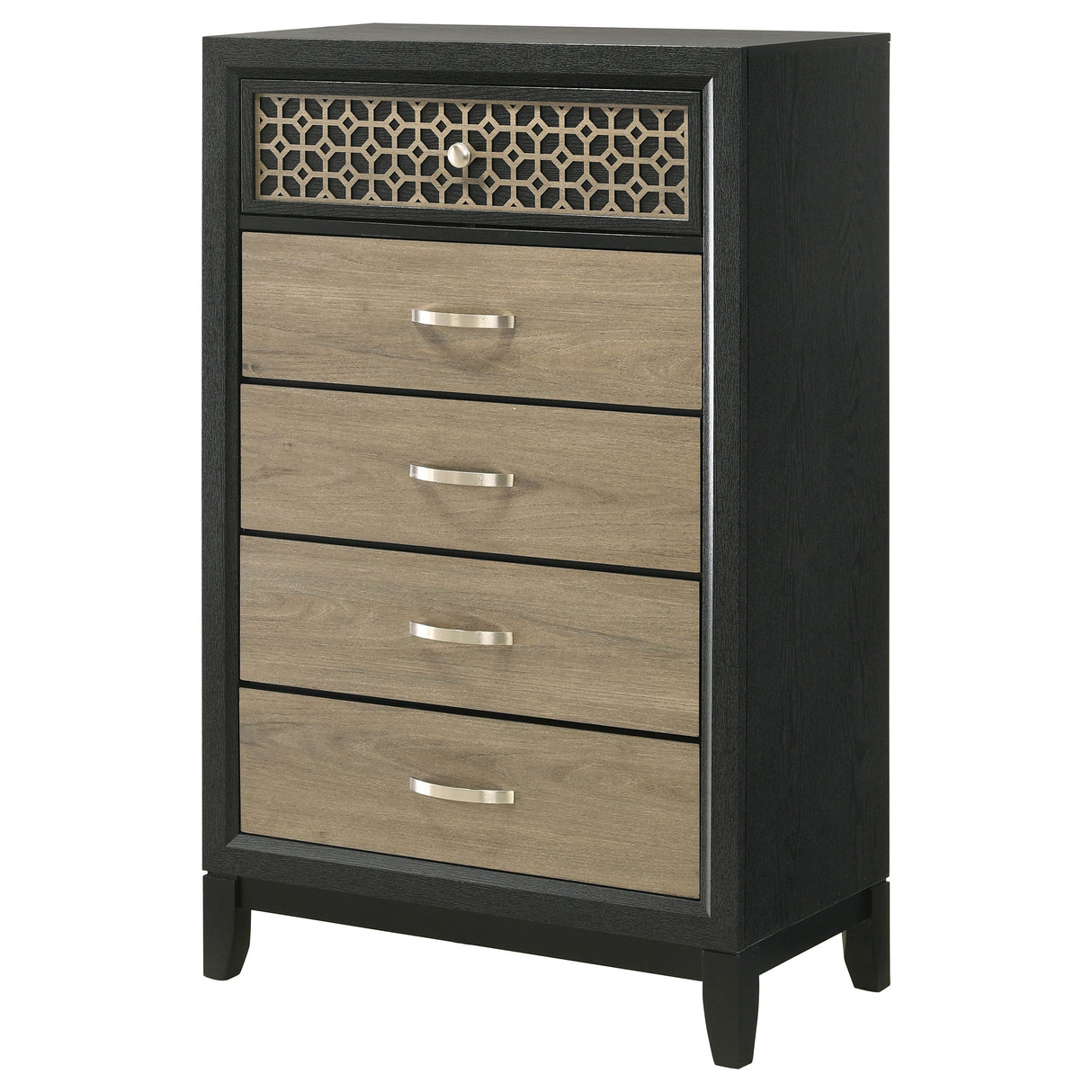 Chest - Valencia 5-drawer Chest Light Brown and Black