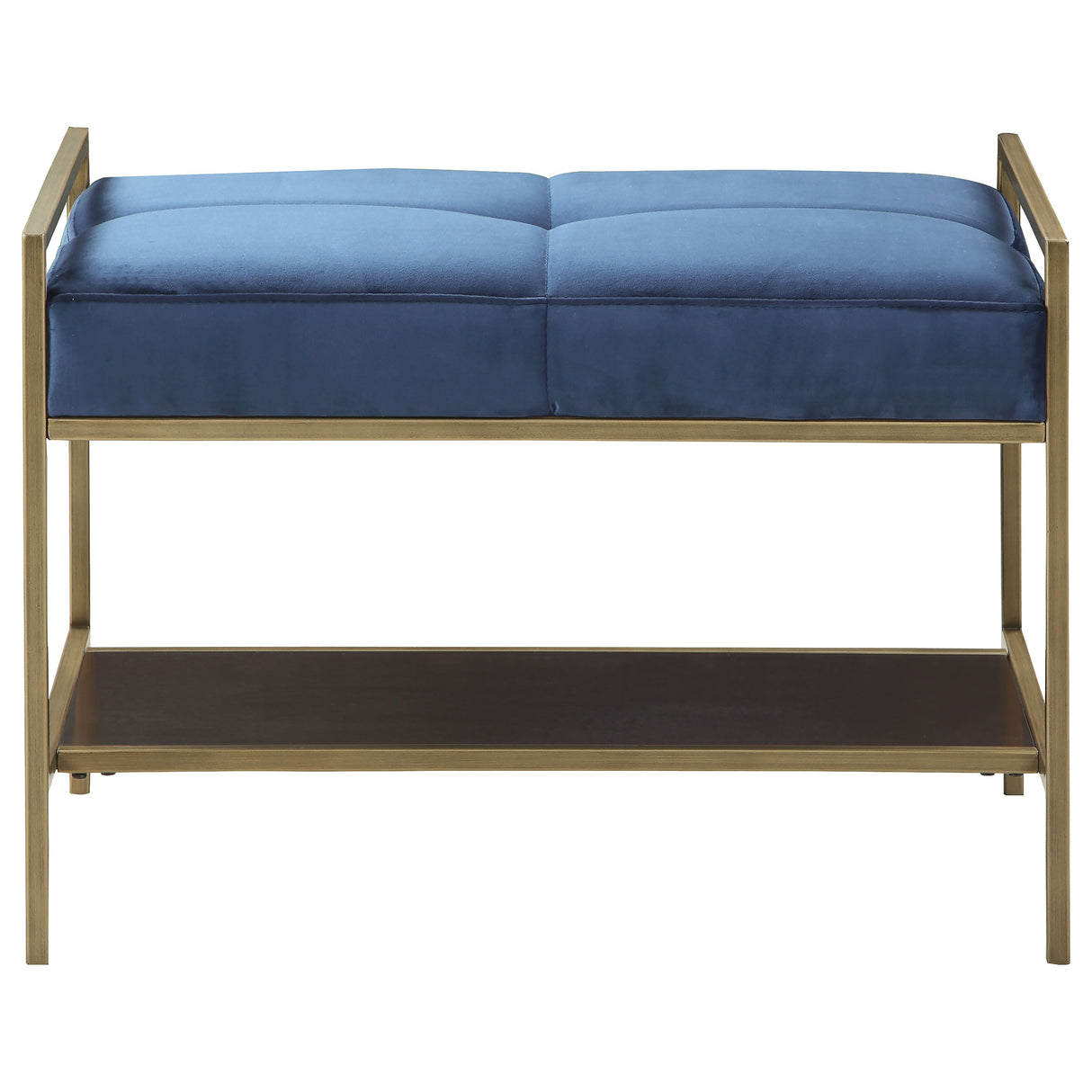 Bench - Maria Upholstered Stool Navy Blue and Gold