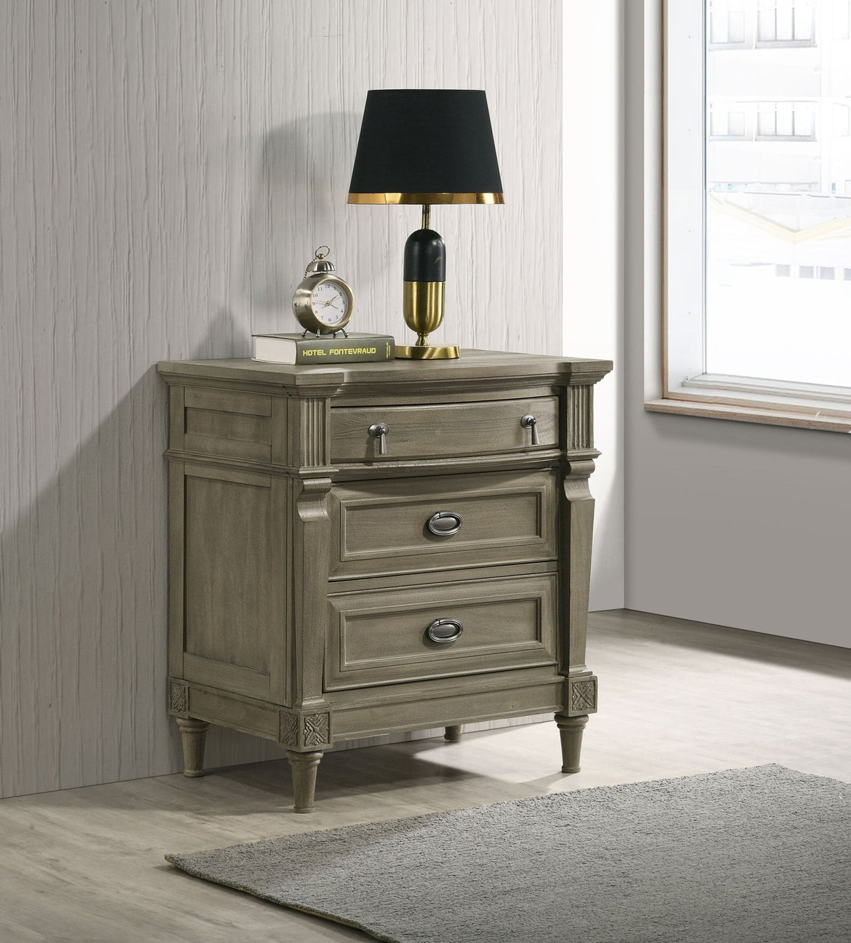 Alderwood 3 - drawer Nightstand French Grey | Coaster - 223122 - Home Elegance USA - 2