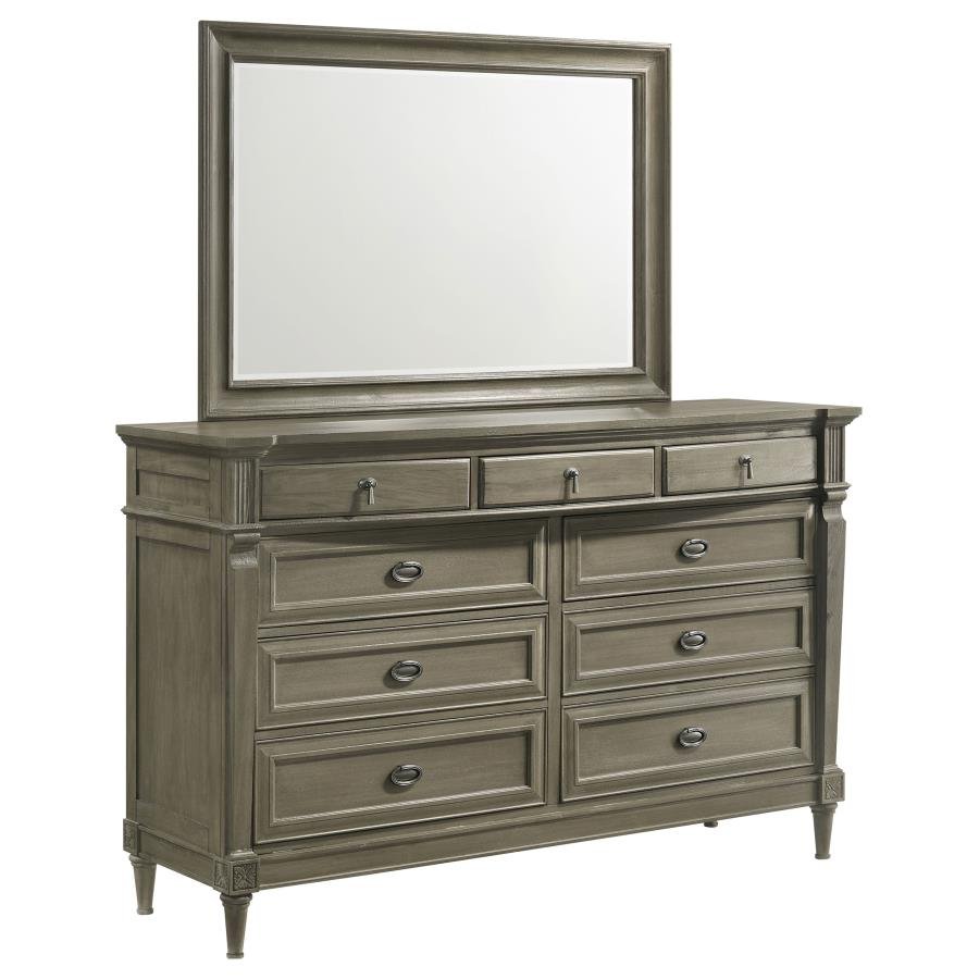 Alderwood 9 - drawer Dresser with Mirror French Grey | Coaster - 223123M - Home Elegance USA - 2