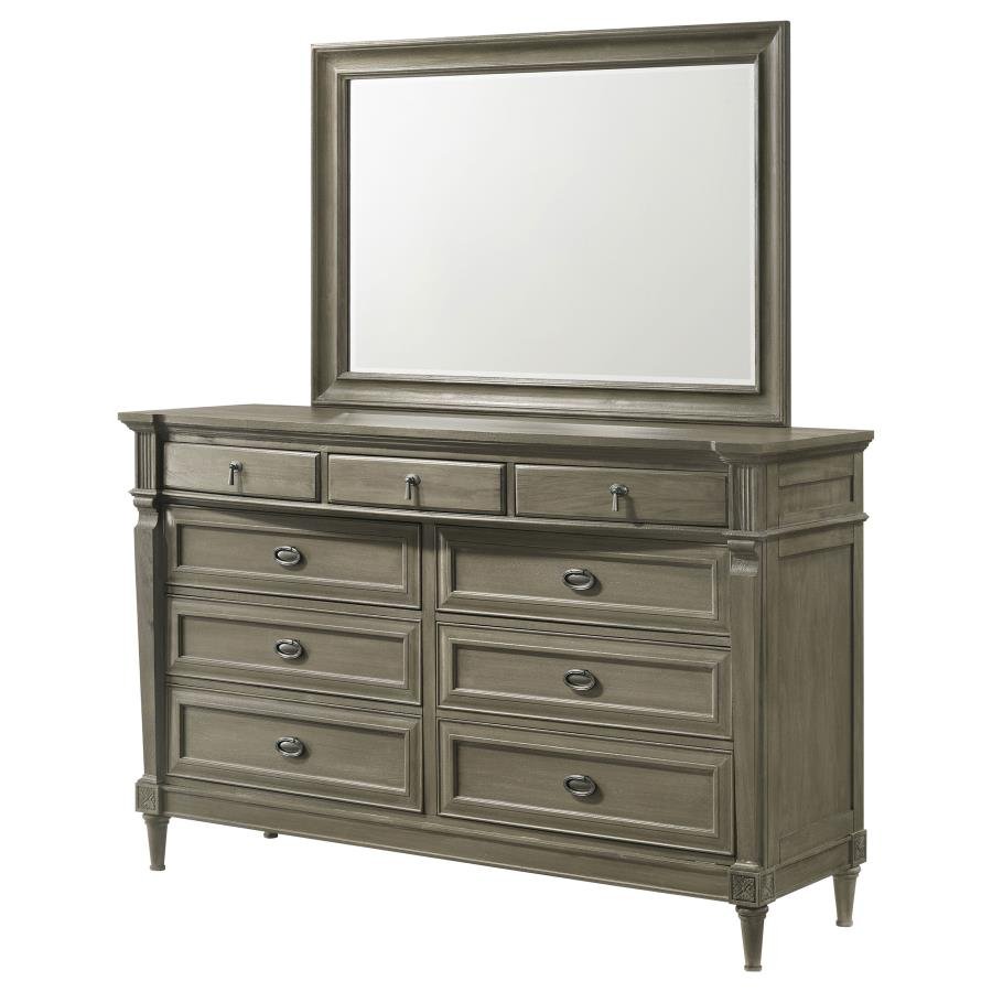 Alderwood 9 - drawer Dresser with Mirror French Grey | Coaster - 223123M - Home Elegance USA - 7