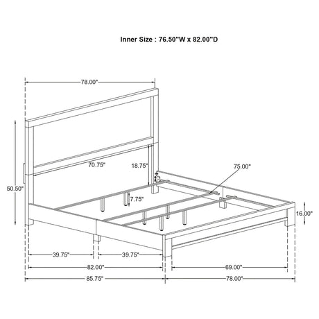 Eastern King Bed - Sidney Wood Eastern King Panel Bed Rustic Pine