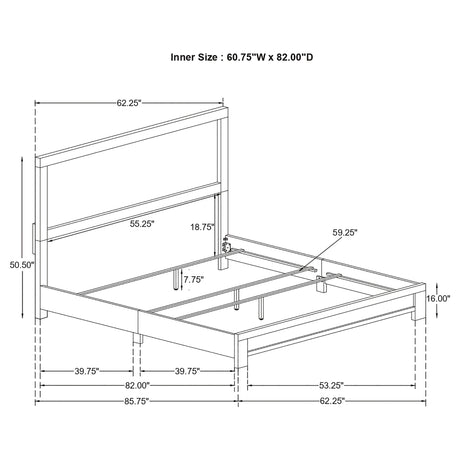 Queen Bed - Sidney Wood Queen Panel Bed Rustic Pine