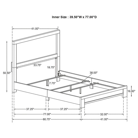 Twin Bed - Sidney Wood Twin Panel Bed Rustic Pine