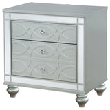 Nightstand - Gunnison 2-drawer Nightstand Silver Metallic