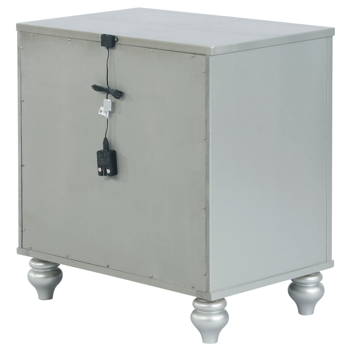 Nightstand - Gunnison 2-drawer Nightstand Silver Metallic