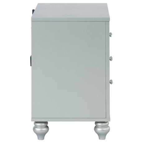 Nightstand - Gunnison 2-drawer Nightstand Silver Metallic