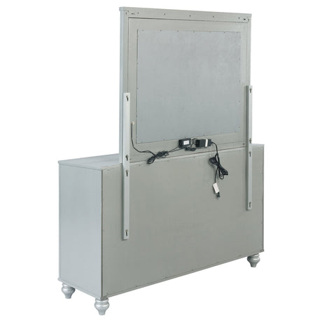 Dresser With Mirror - Gunnison 6-drawer Dresser with Mirror Silver Metallic
