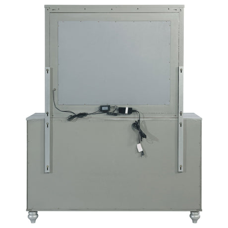 Dresser With Mirror - Gunnison 6-drawer Dresser with Mirror Silver Metallic