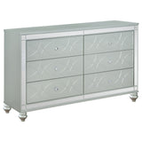 Dresser - Gunnison 6-drawer Dresser Silver Metallic