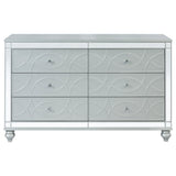 Dresser - Gunnison 6-drawer Dresser Silver Metallic