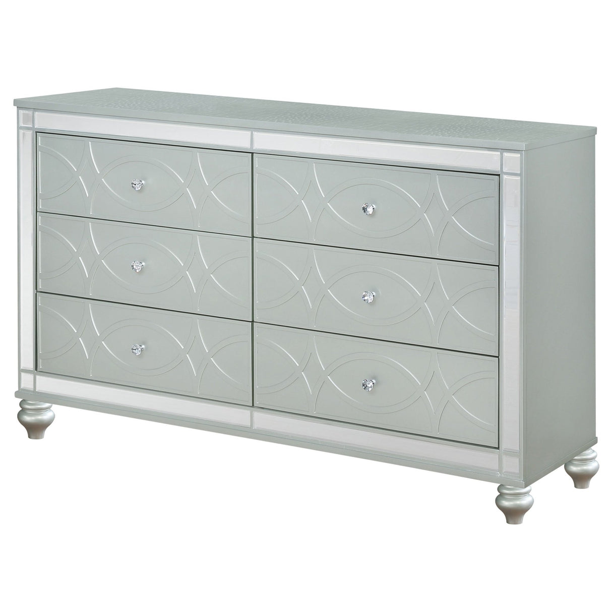 Dresser - Gunnison 6-drawer Dresser Silver Metallic