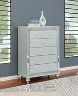 Chest - Gunnison 5-drawer Chest Silver Metallic