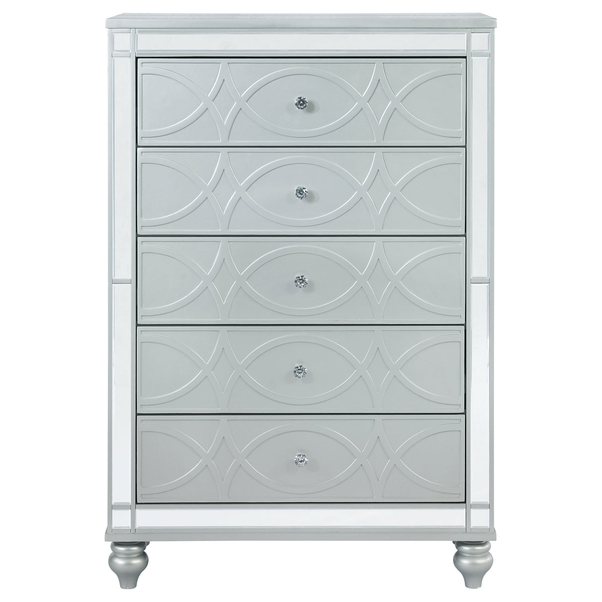 Chest - Gunnison 5-drawer Chest Silver Metallic