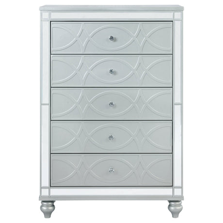 Chest - Gunnison 5-drawer Chest Silver Metallic