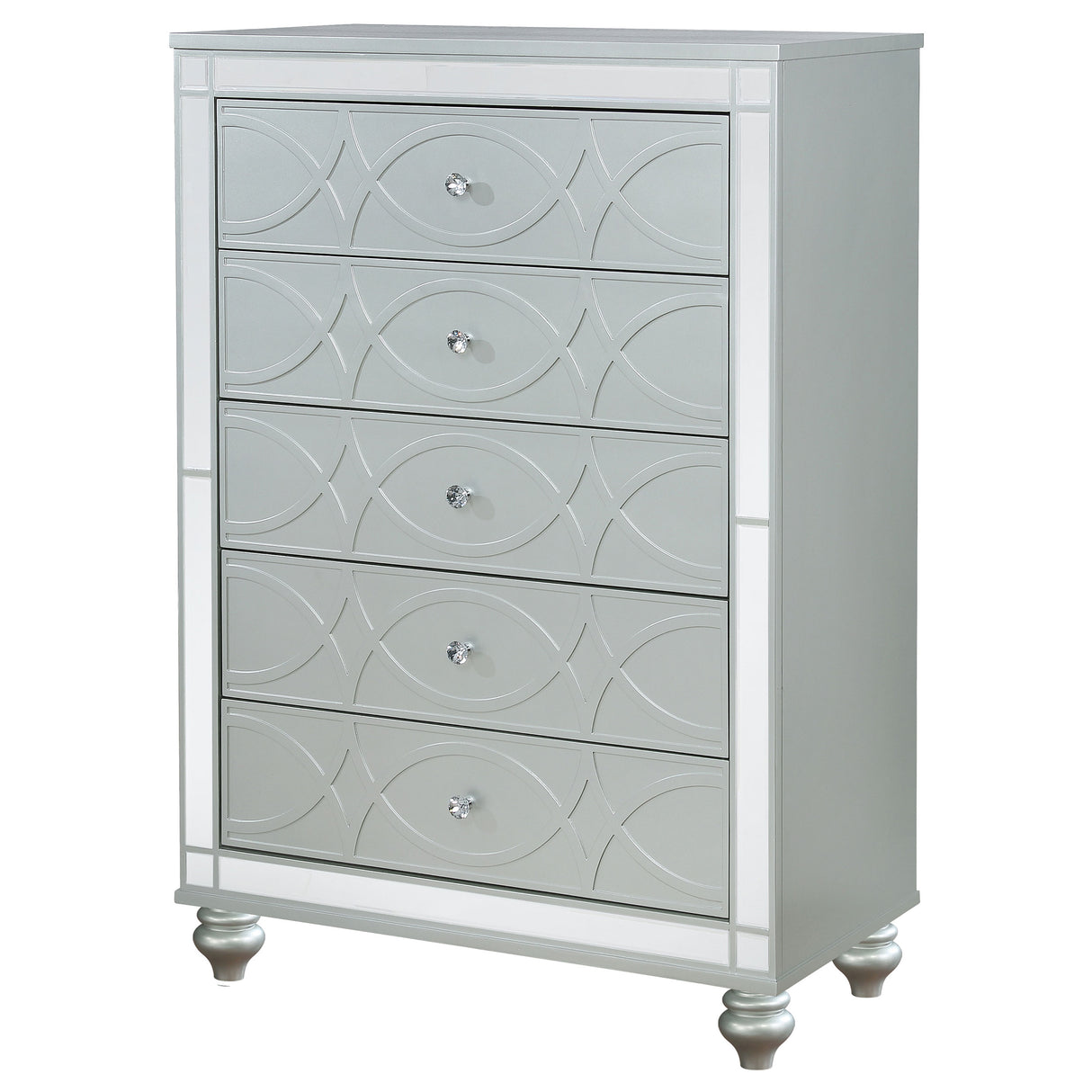 Chest - Gunnison 5-drawer Chest Silver Metallic