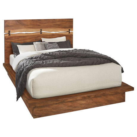 Eastern King Bed  - Winslow Wood Eastern King Panel Bed Smokey Walnut