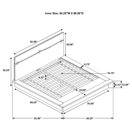 California King Bed - Winslow Wood California King Panel Bed Smokey Walnut