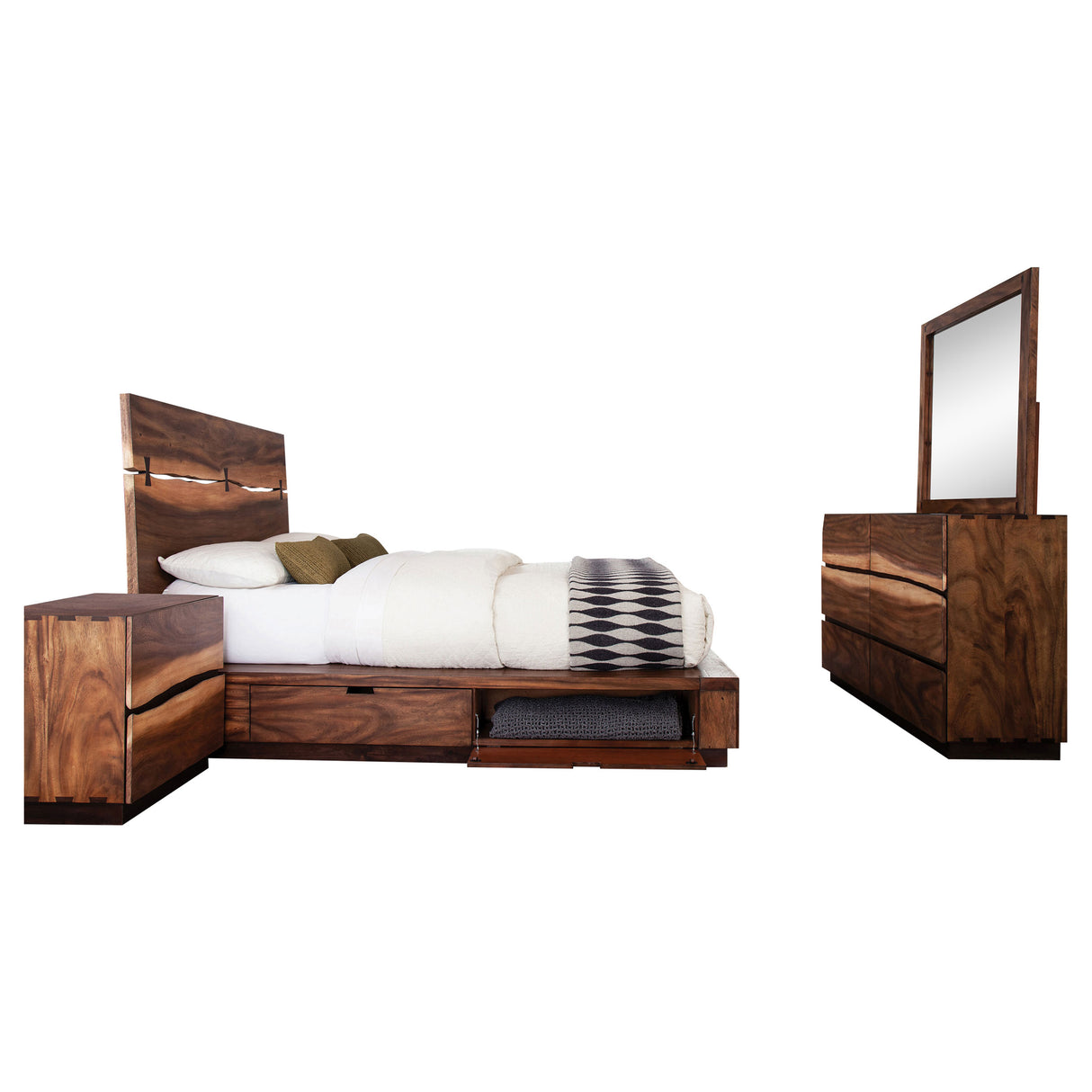 Queen Bed 4 Pc Set - Winslow 4-piece Queen Bedroom Set Smokey Walnut