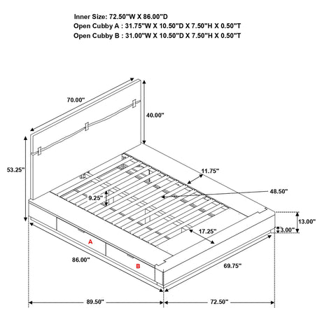 Queen Storage Bed - Winslow Wood Queen Storage Panel Bed Smokey Walnut