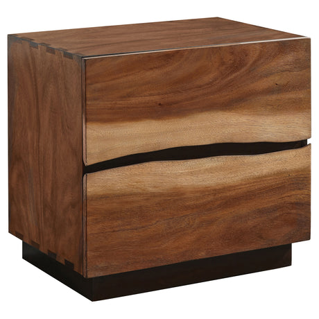 Nightstand - Winslow 2-drawer Nightstand Smokey Walnut and Coffee Bean