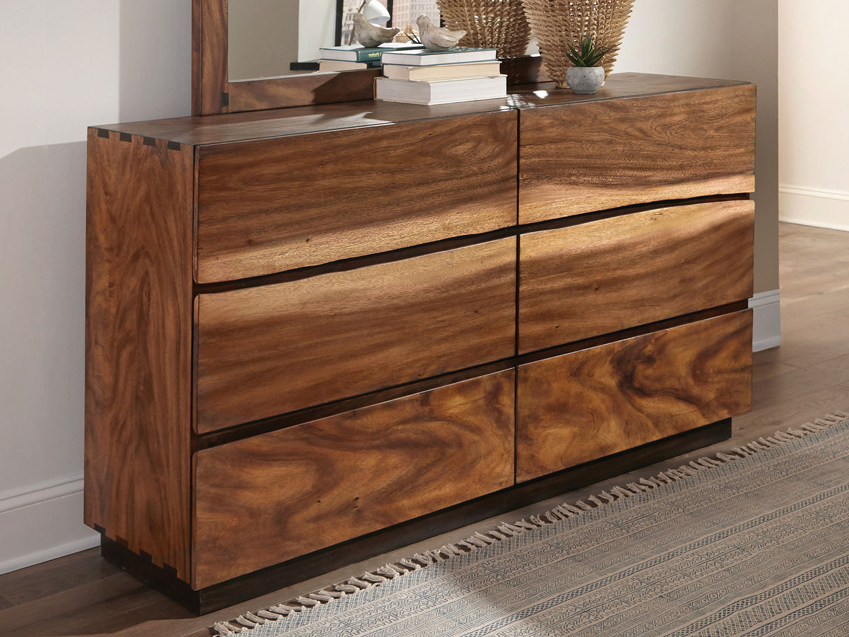 Dresser - Winslow 6-drawer Dresser Smokey Walnut and Coffee Bean