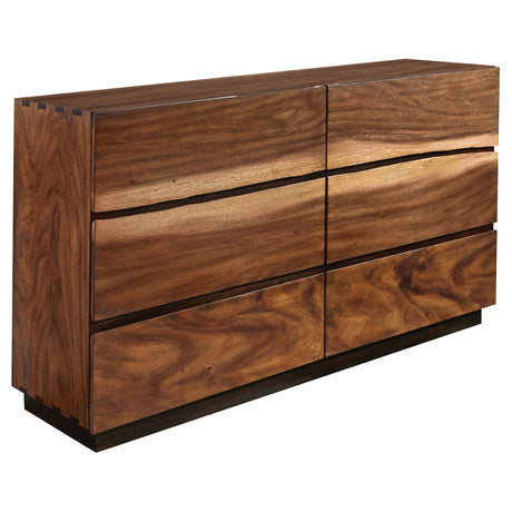 Dresser - Winslow 6-drawer Dresser Smokey Walnut and Coffee Bean