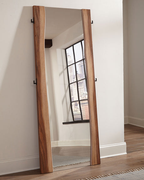 Floor Mirror - Winslow Standing Mirror Smokey Walnut and Coffee Bean