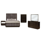 Eastern King Bed 5 Pc Set - Durango 5-piece Eastern King Bedroom Set Smoked Peppercorn