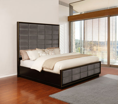 Eastern King Bed - Durango Wood Eastern King Panel Bed Smoked Peppercorn