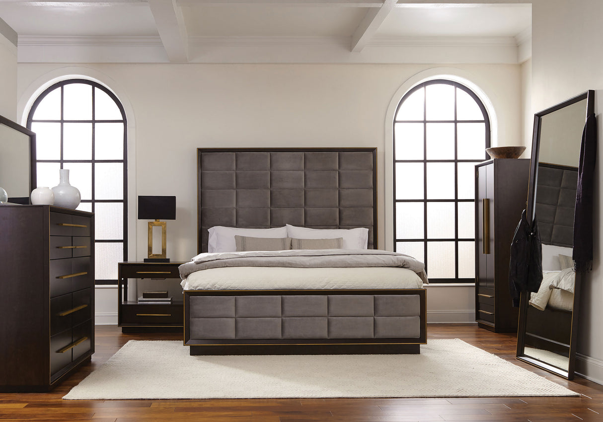 Eastern King Bed - Durango Wood Eastern King Panel Bed Smoked Peppercorn