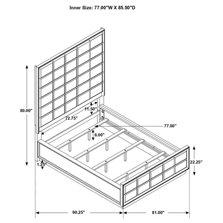 California King Bed - Durango Wood California King Panel Bed Smoked Peppercorn