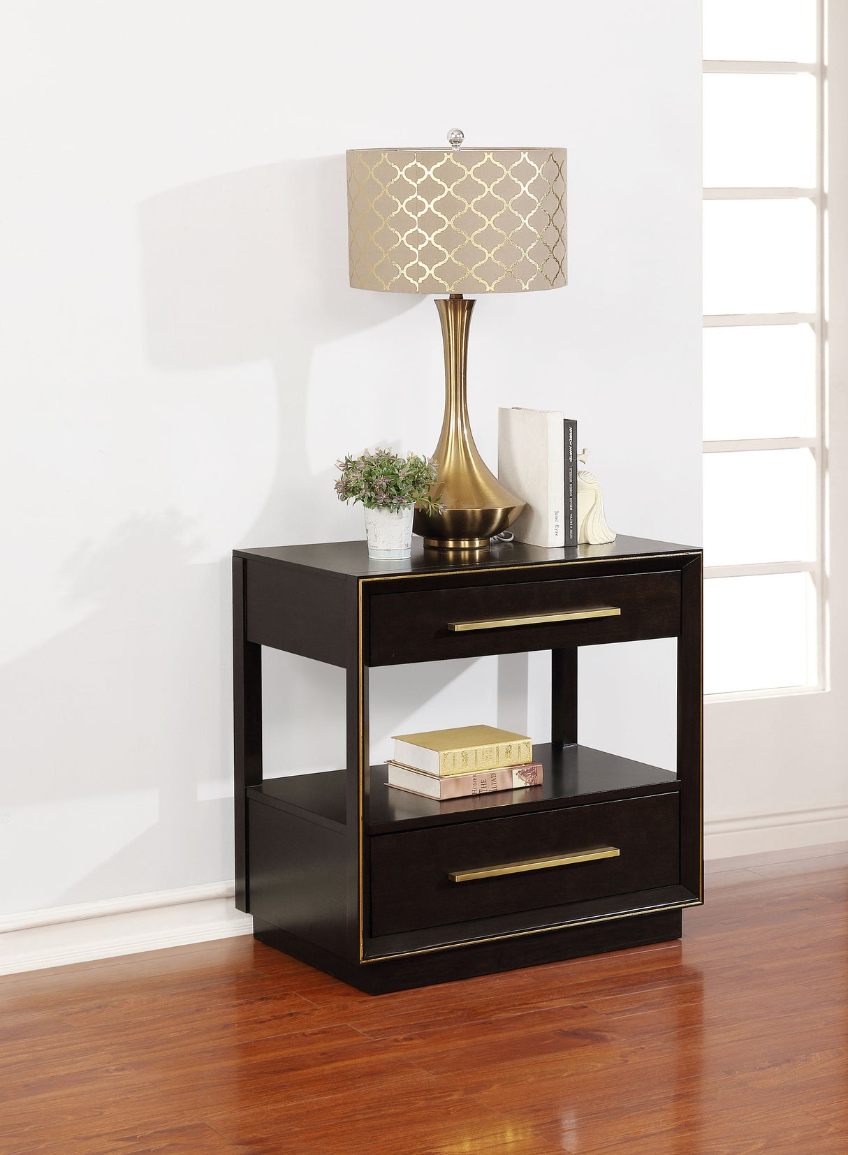 Nightstand - Durango 2-drawer Nightstand Smoked Peppercorn