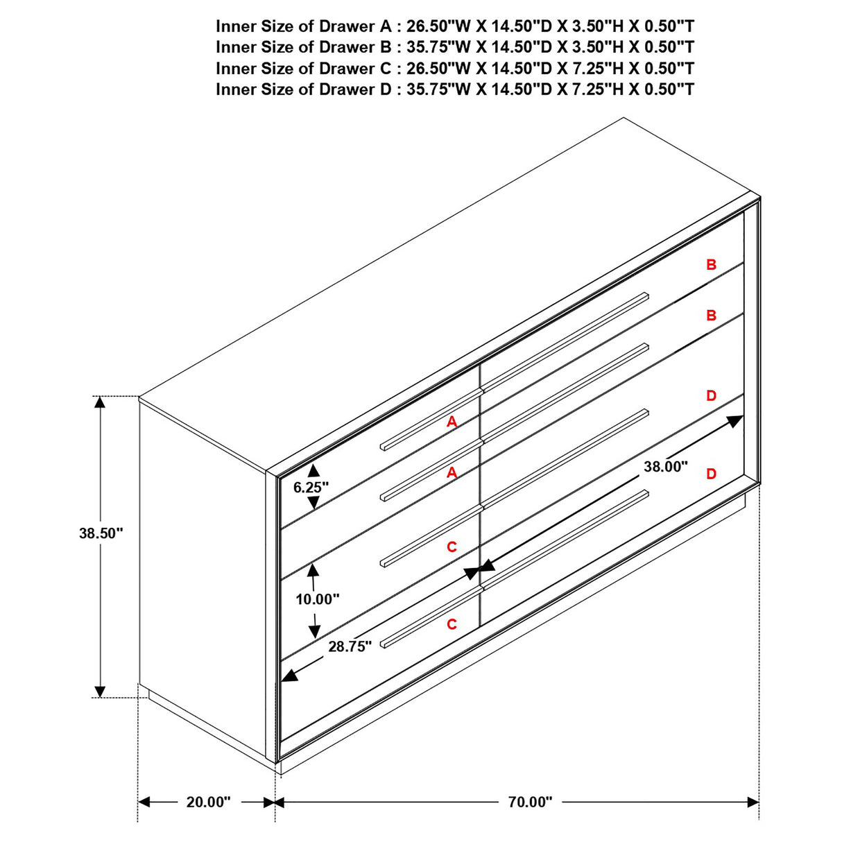 Dresser - Durango 8-drawer Dresser Smoked Peppercorn