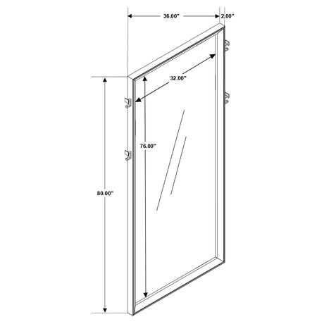 Floor Mirror - Durango Floor Dresser Mirror Smoked Peppercorn