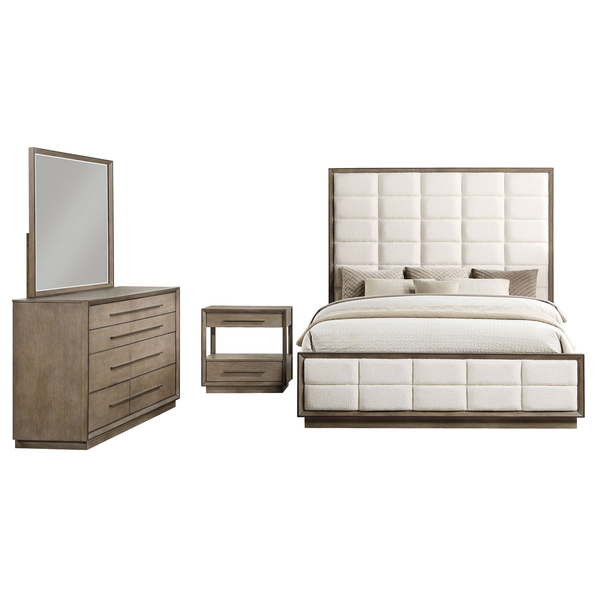 Durango 4-Piece Queen Bedroom Set Washed Oak – Coaster Furniture - Home Elegance USA