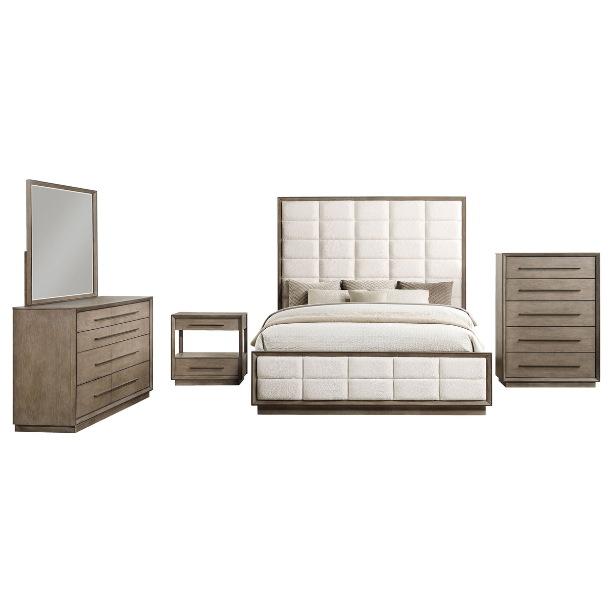 Durango 5-Piece Queen Bedroom Set Washed Oak – Coaster Furniture - Home Elegance USA