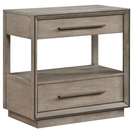 Durango 2-drawer Nightstand Bedside Table Washed Oak - Home Elegance USA