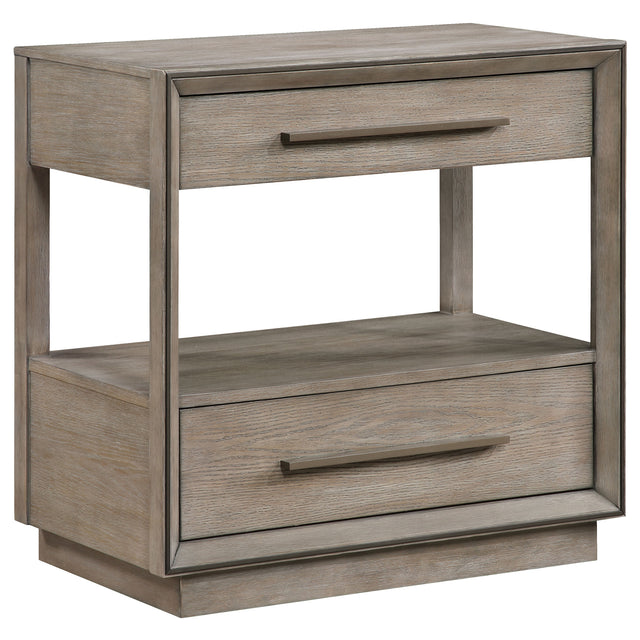 Durango 2-drawer Nightstand Bedside Table Washed Oak - Home Elegance USA