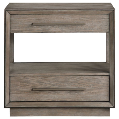 Durango 2-drawer Nightstand Bedside Table Washed Oak - Home Elegance USA