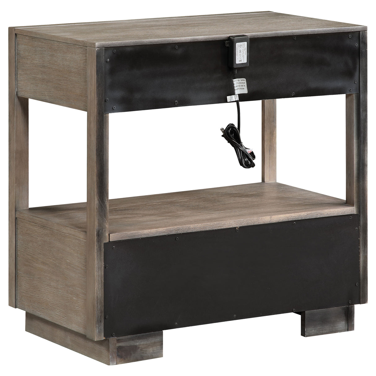Durango 2-drawer Nightstand Bedside Table Washed Oak - Home Elegance USA