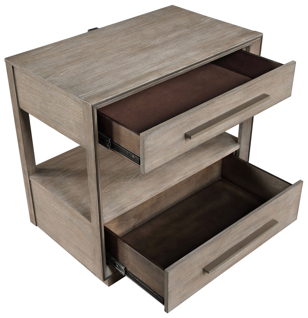 Durango 2-drawer Nightstand Bedside Table Washed Oak - Home Elegance USA
