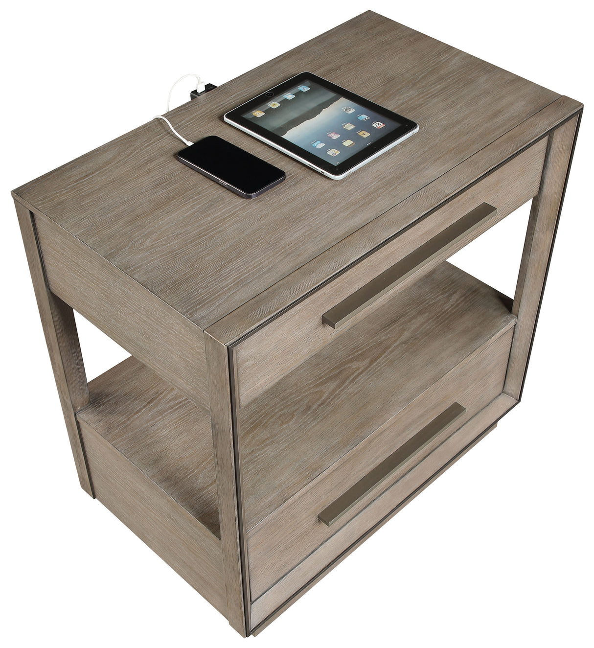 Durango 2-drawer Nightstand Bedside Table Washed Oak - Home Elegance USA