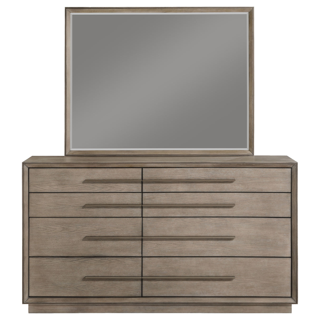 Durango 8-drawer Dresser and Mirror Washed Oak - Home Elegance USA