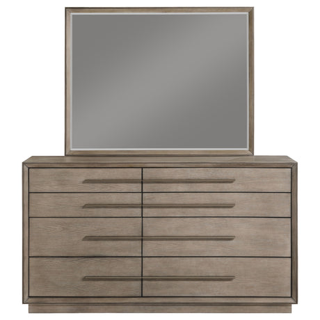 Durango 8-drawer Dresser and Mirror Washed Oak - Home Elegance USA