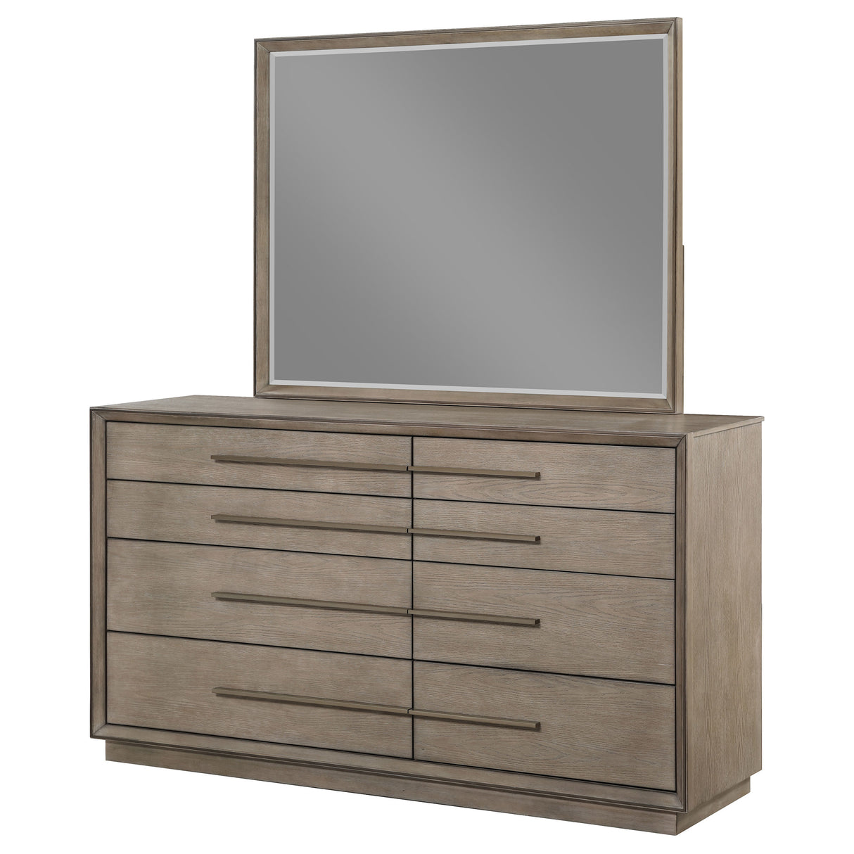Durango 8-drawer Dresser and Mirror Washed Oak - Home Elegance USA