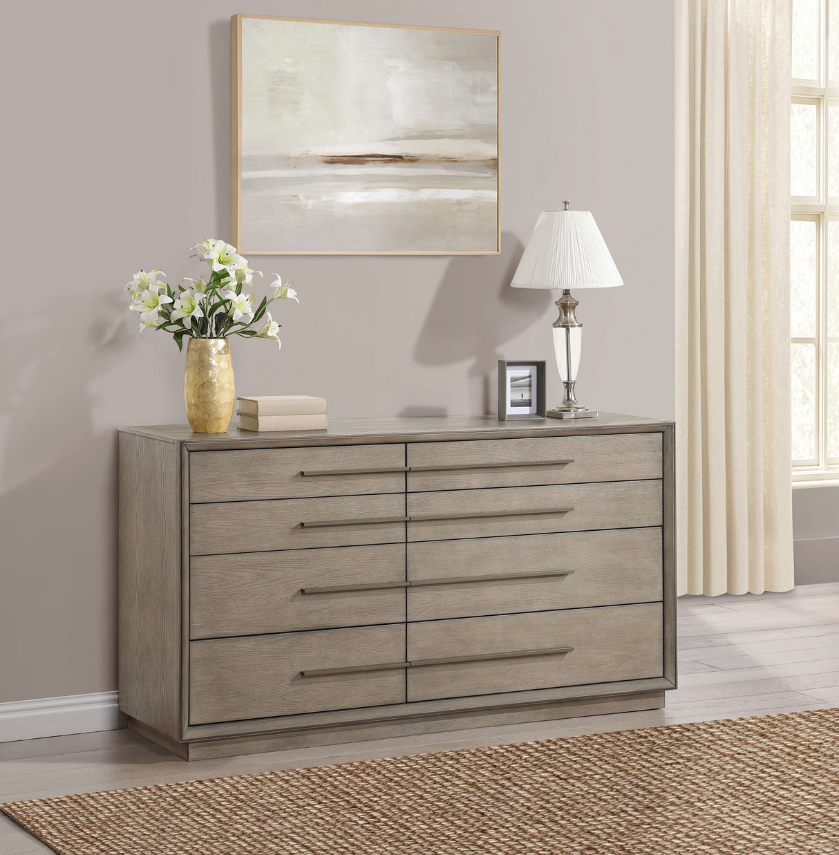 Durango 8-drawer Dresser Washed Oak - Home Elegance USA