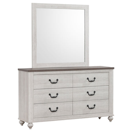 Dresser With Mirror - Stillwood 6-drawer Dresser with Mirror Vintage Linen